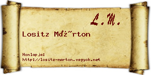 Lositz Márton névjegykártya
